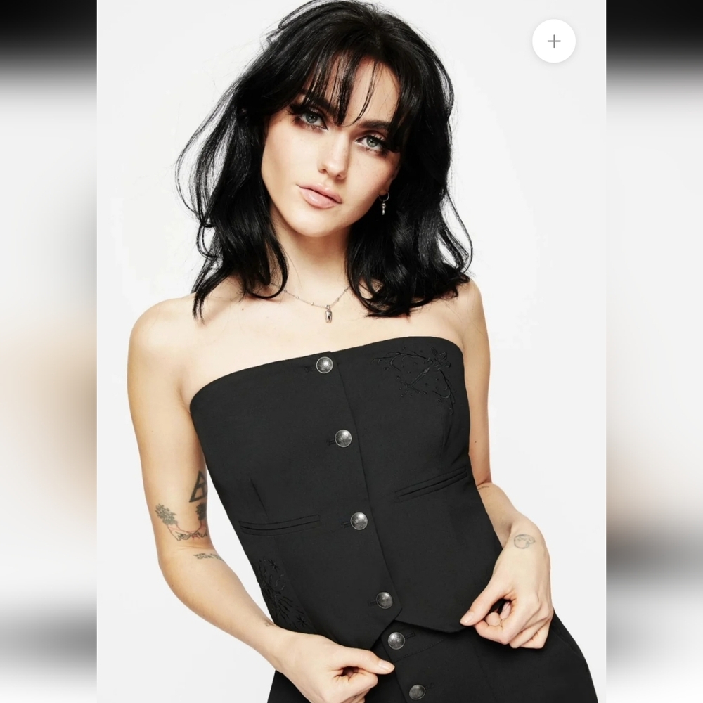 ❌️SOLD❌️ Disturbia Moonbow Embroidered Strapless Tailored Waistcoat US 12